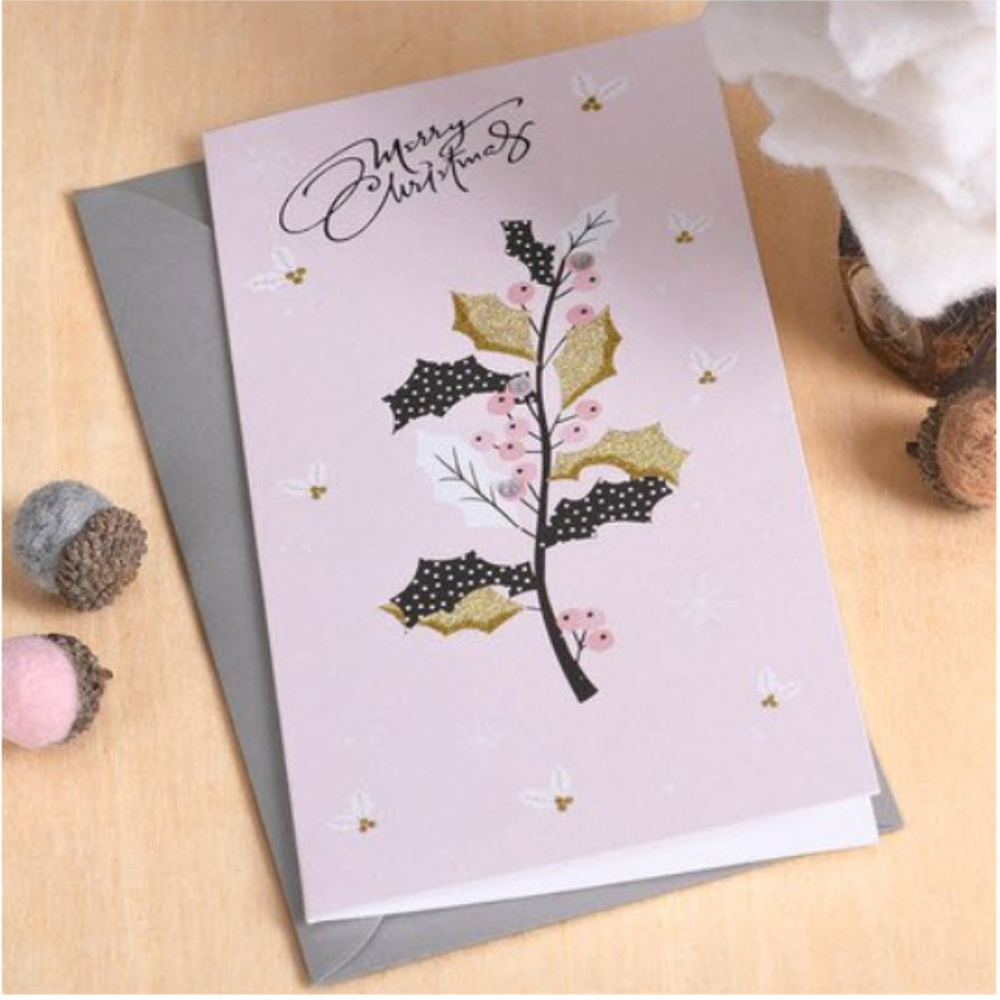 Merry Christmas Holly Berry greeting cards